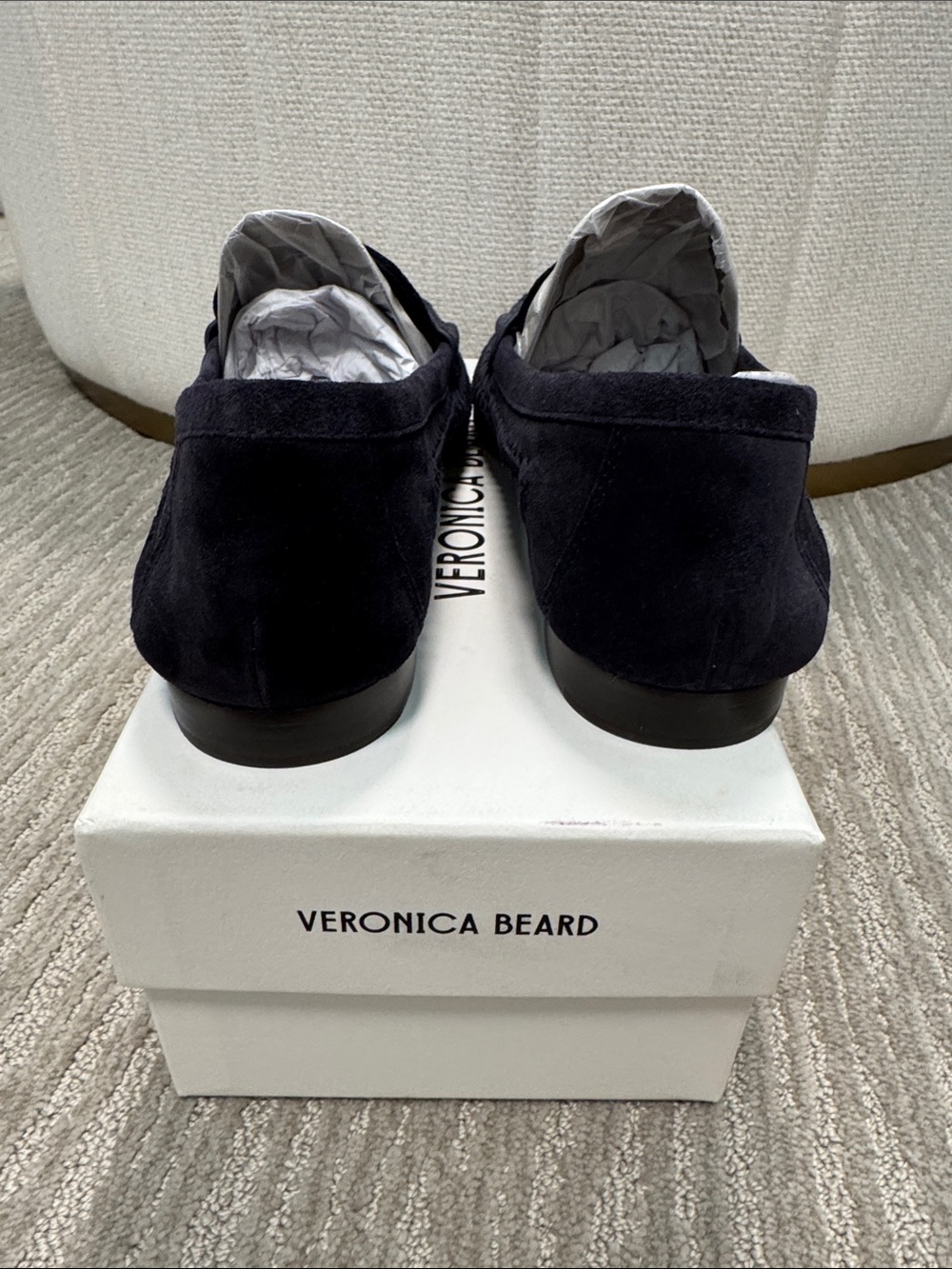 Veronica Beard NIB Penny Woven Suede Loafers Indigo Blue Size 9 - Picture 8 of 12